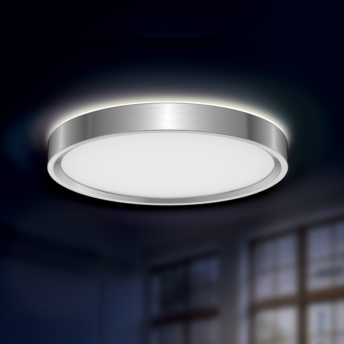 Energetic Lighting 14” Arcadia Flush Mount with Selectable CCT & Halo Accent Light