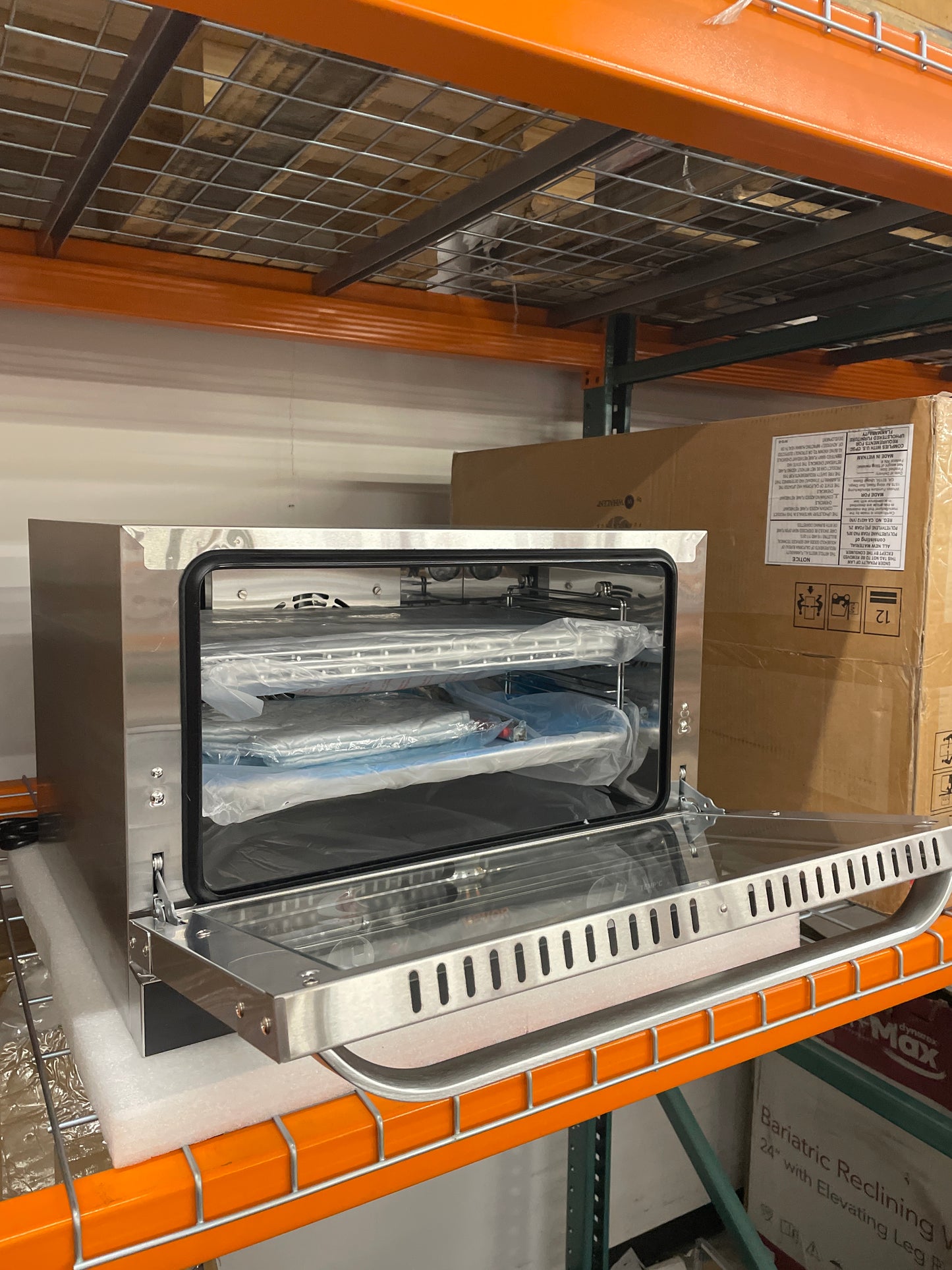 NEW - VEVOR Commercial Convection Oven, 47L, 1600W, 4-Tier Design, Glass Door, Countertop Size, Includes Racks & Trays