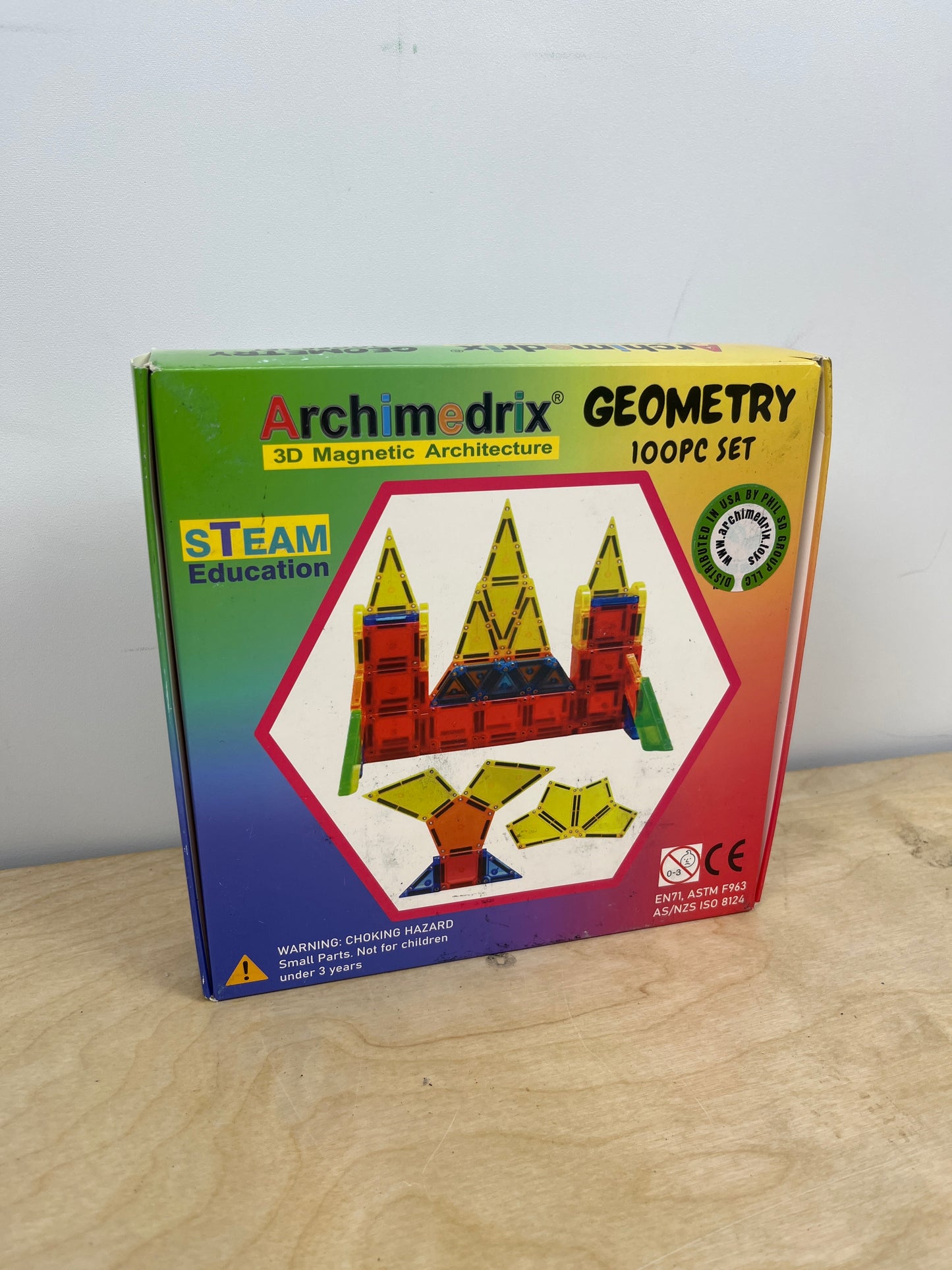 Geometry Magnetic Tiles Building Blocks, Lightweight Magnetic Shapes for Kids, Phthalate and Lead-Free Magnetic Building Tiles for Kids, Durable Magnetic Blocks, 100 Pieces