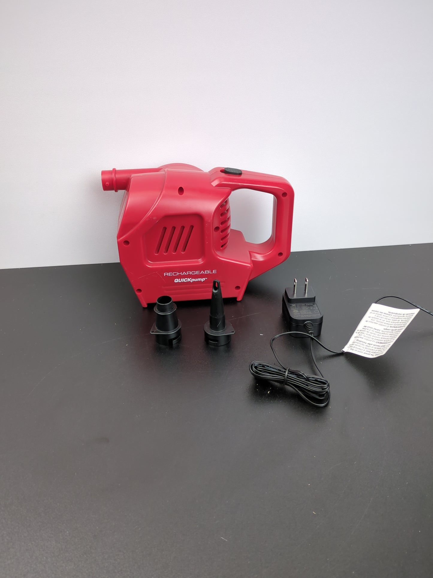 Coleman QuickPump Air Pump for Air Beds & Inflatables, Portable Air Pump with Fast Inflation or Deflation, Battery-Powered/Rechargeable/12-Volt/120-Volt Power Options - Retail $46