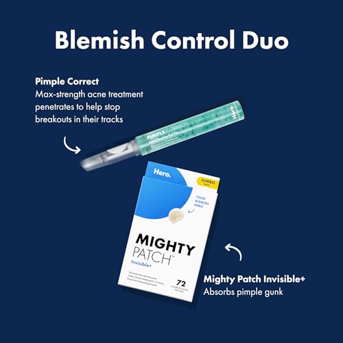 Hero Cosmetics Mighty Patch Invisible+ Daytime Acne Pimple Patch, 72 Ct