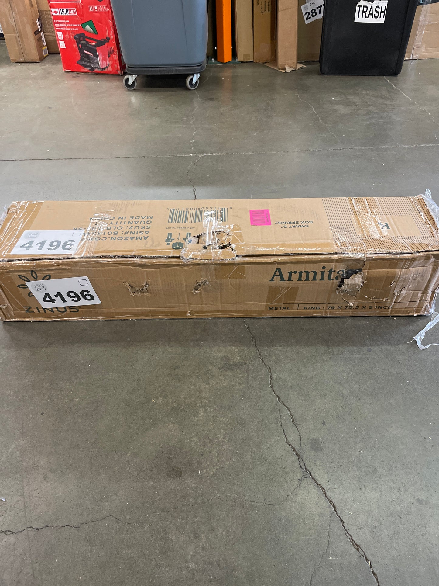 ZINUS 5 Inch Metal Smart Box Spring / Mattress Foundation / Strong Metal Frame / Easy Assembly, King - Retail $165