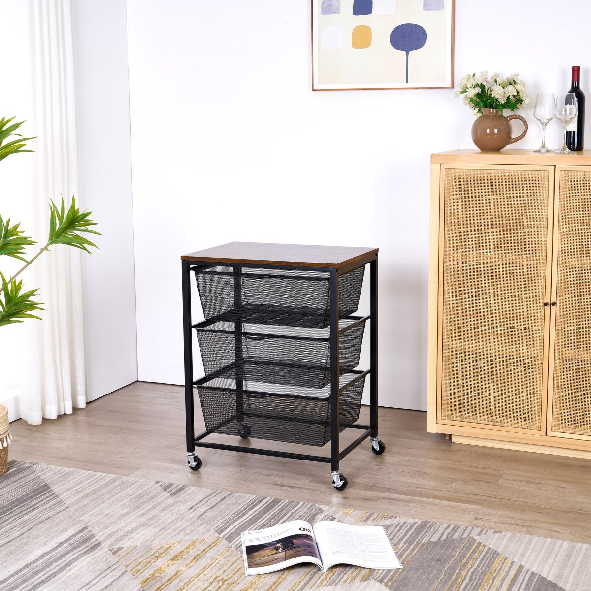 Edifice 3-tier Mesh Basket Cart