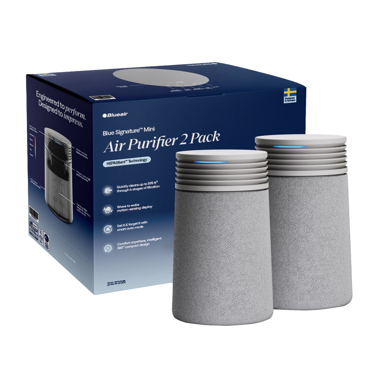 Blueair Blue Signature Mini Air Purifier, 2-pack