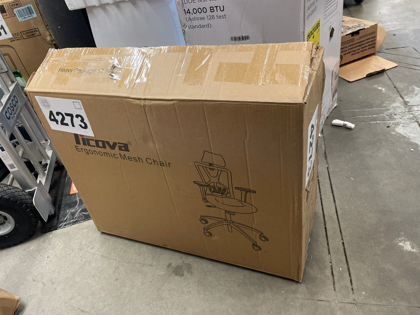 Ticova Ergonomic Office Chair - High Back Desk Chair with Adjustable Lumbar Support, Headrest & 3D Metal Armrest - 130°Rocking Mesh Computer Chair - Retail $299