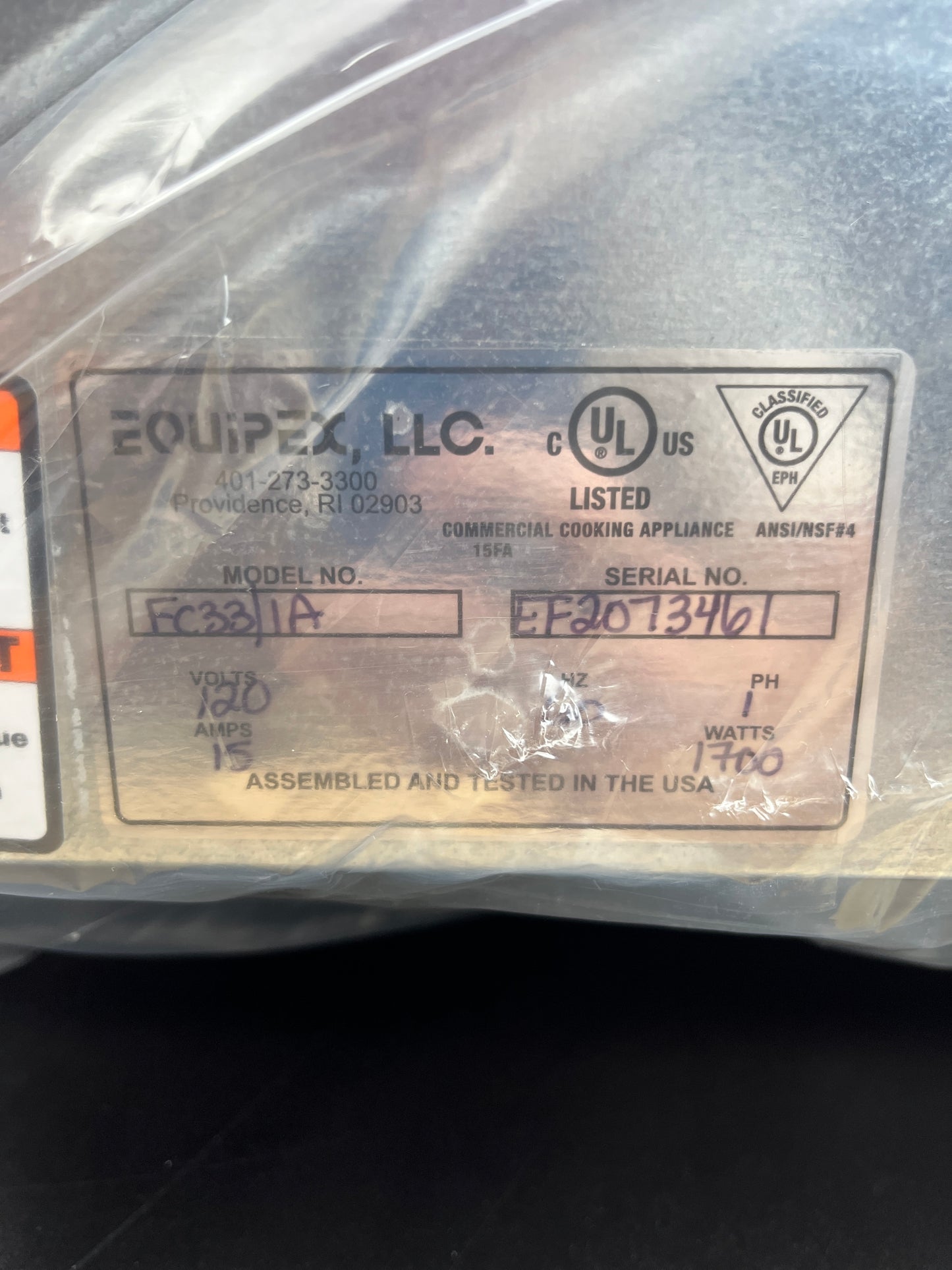 Equipex FC-33/1 Electric Quarter-Size Countertop Convection Oven/Broiler, 120v, NSF - Retail $1403