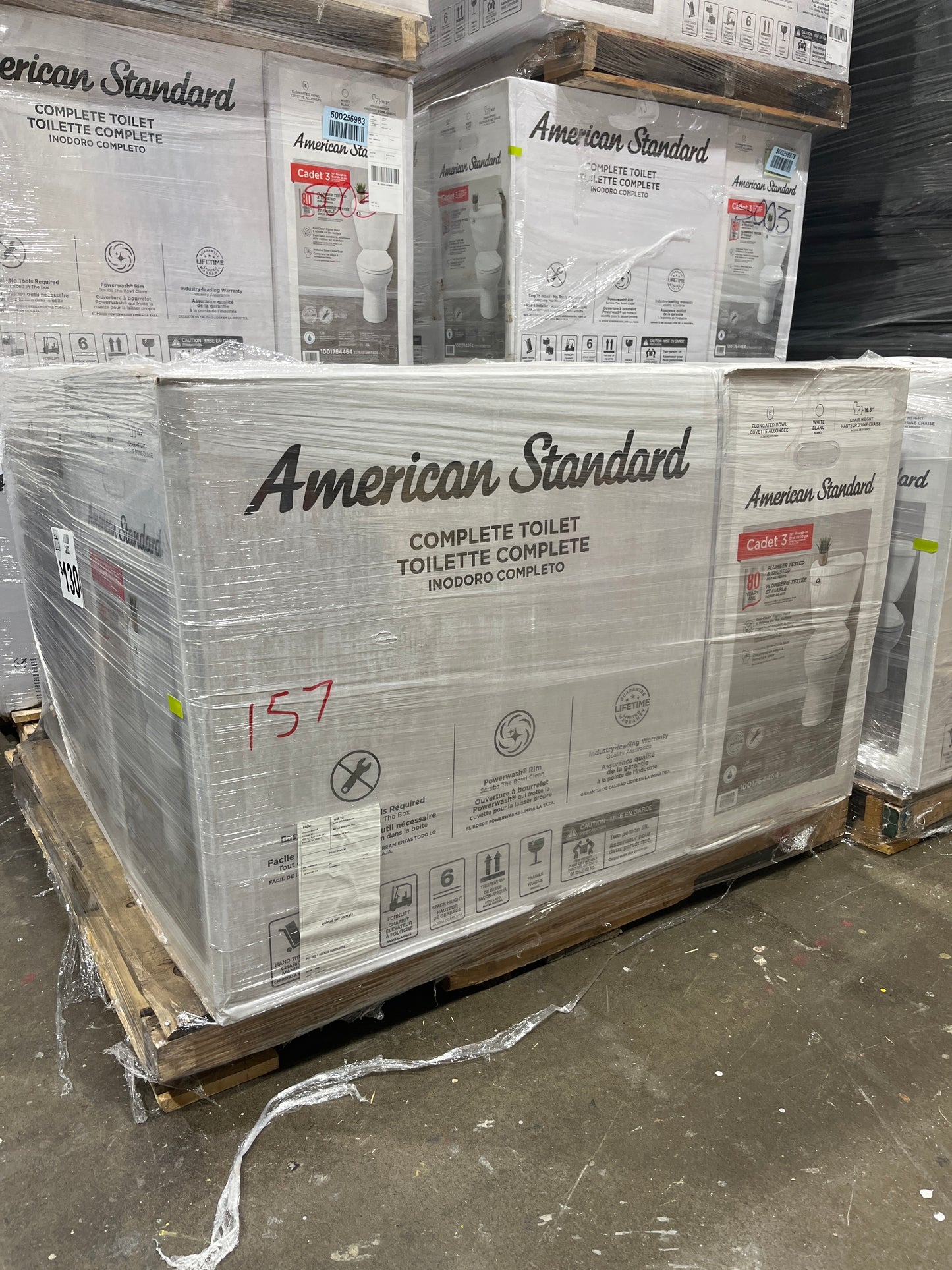 American Standard Cadet 3 10 In. Rough-In White Chair Height Elongated Bowl 1.28 GPF Toilet