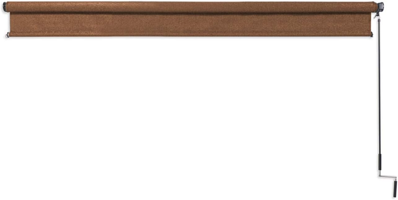 NEW - Coolaroo Exterior Roller Shade, Cordless Roller Shade with 90% UV Protection, No Valance, (6' W X 6' L), Mocha - Retail $75