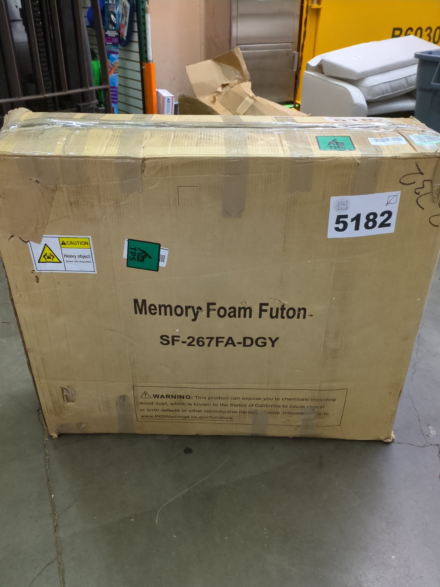 MUUEGM Futon Sofa Bed, Memory Foam Futon Sleeper Sofa Convertible Couch Fabric 71 Inch Futons with ArmRest, Metal Legs, Living Room Small & Compact Spaces, Easy Assembly,Grey - Retail $284