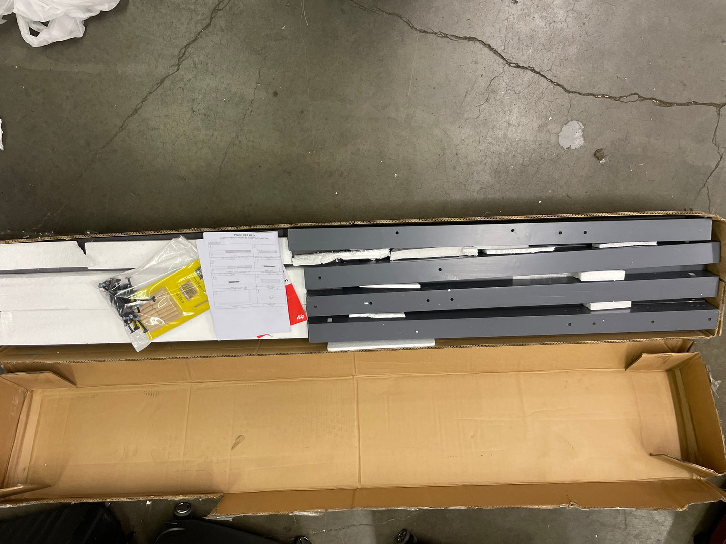 DHP Milton Junior Twin Loft Bed, Grey - Retail $173