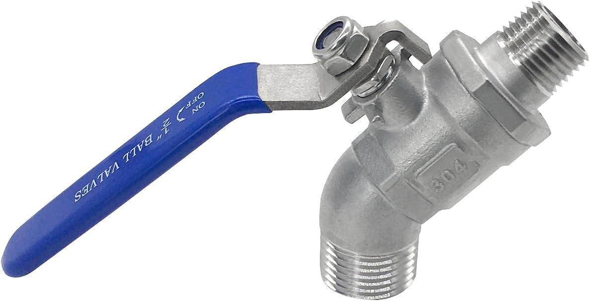 Stainless Steel Garden Hose Bibb Outdoor Hose Spigot/Faucet For Garden 1/2" NPT Male x 3/4" GHT Male