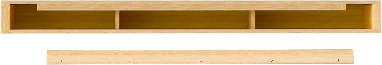 NEW - ROOMTEC Fireplace Mantel,60" Wood Floating Fireplace Shelves,Wall Mounted Wooden Display Shelving,Handcrafted Wood Brack,Natural Mantels Over Fireplace | 60" x 8" x 5"-Aged Oak - Retail $117