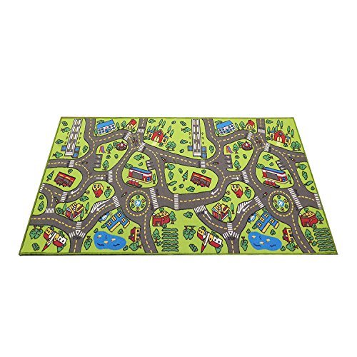 Kids Rug Playmat City Life Great for Playing with Cars and Toys - Play Learn and Have Fun Safely - Educational Road Traffic Play Mat for Bedroom Play Room Game Safe Area (Medium 43" x 26" Inches)