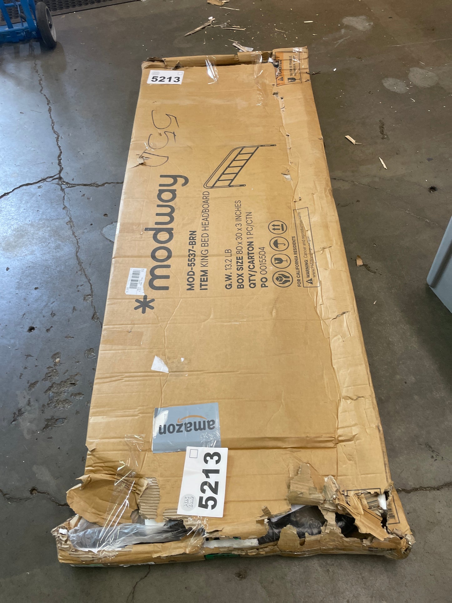 Modway Serena Rustic Farmhouse Style Steel Metal King Headboard Size in Brown - Retail $111