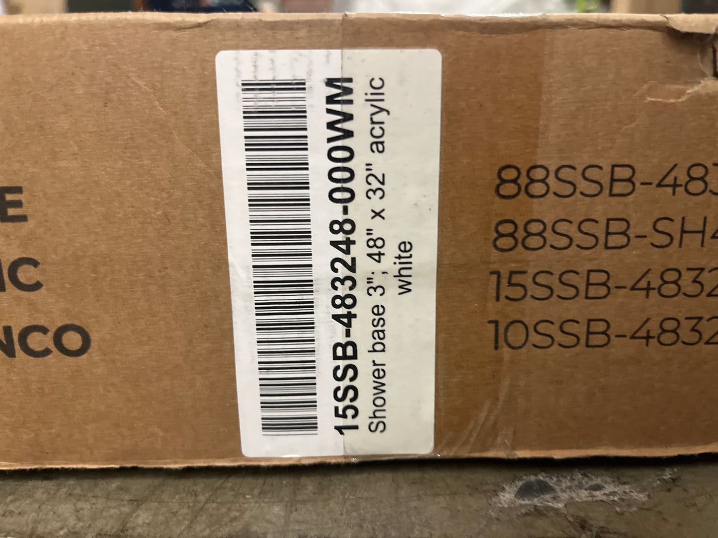 NEW - Ove Decors Erika 48" x 32" Shower Base with Reversible Drain - Retail $250