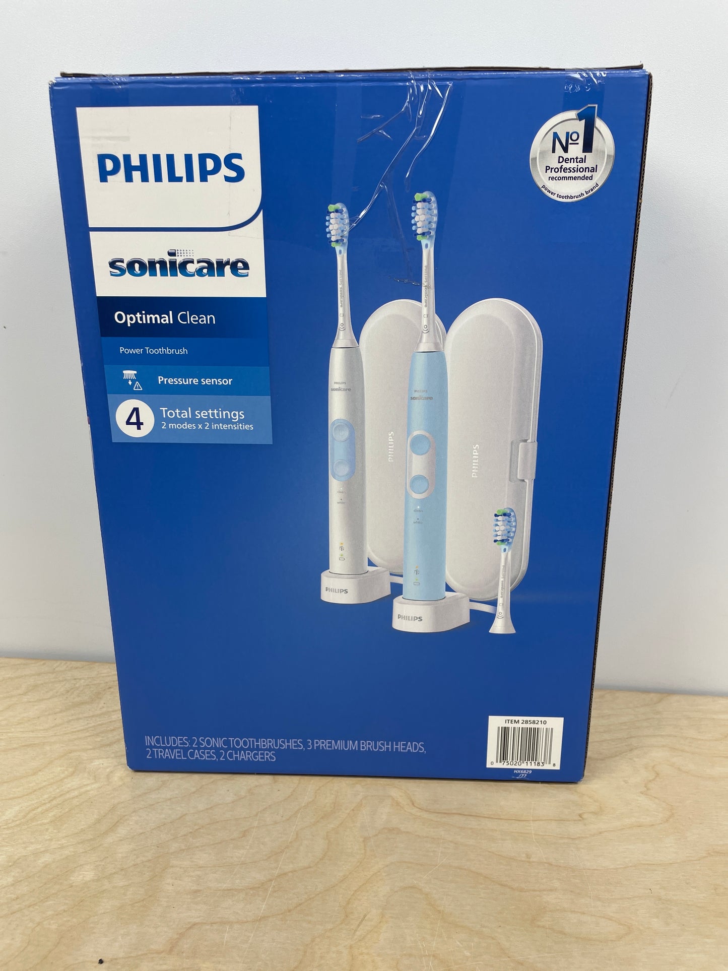 Philips Sonicare Optimal Clean Rechargeable Electric Toothbrush, 2-pack