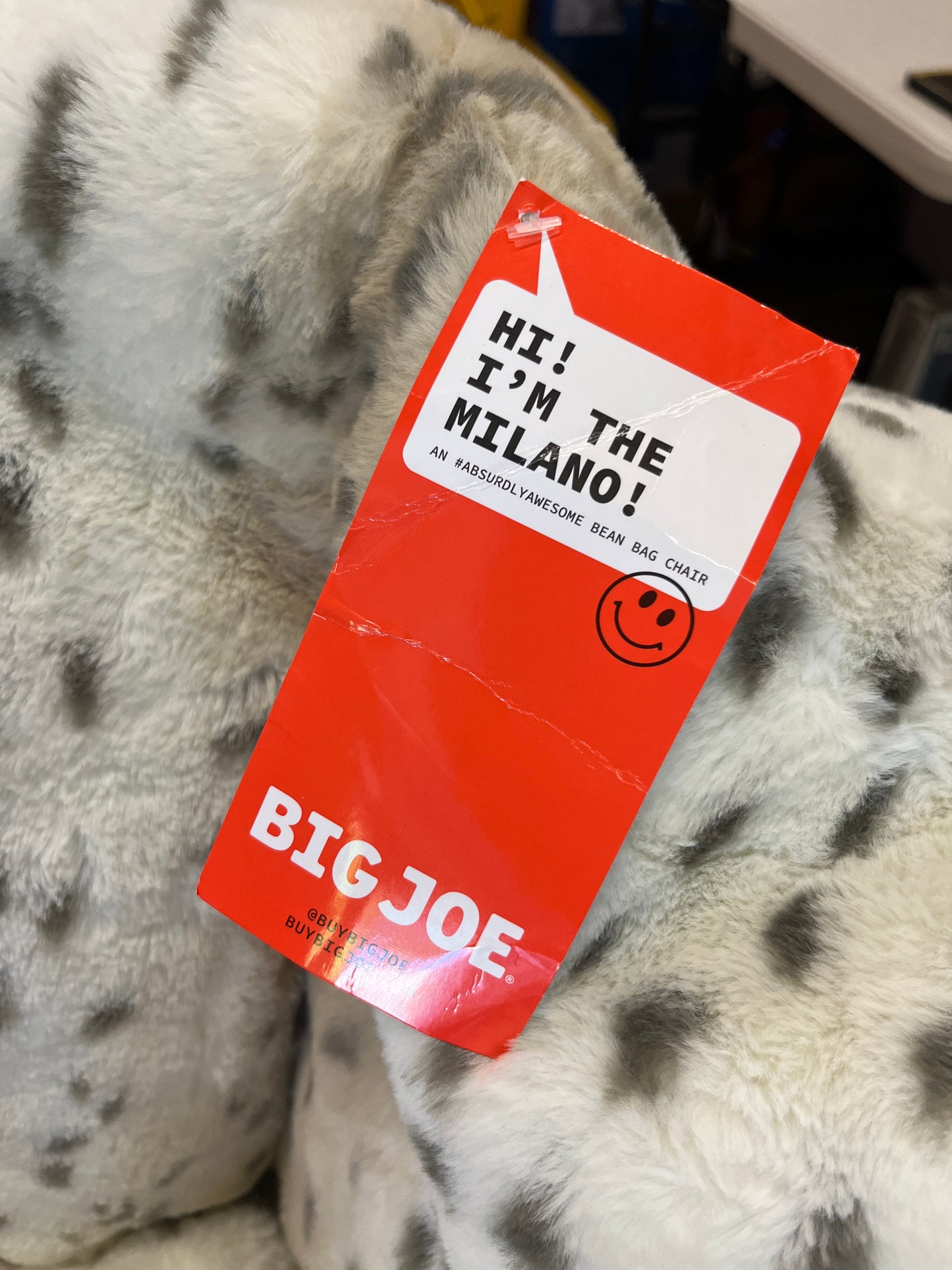 Big Joe Milano Super Soft Leopard Beanbag Chair - Retail $74