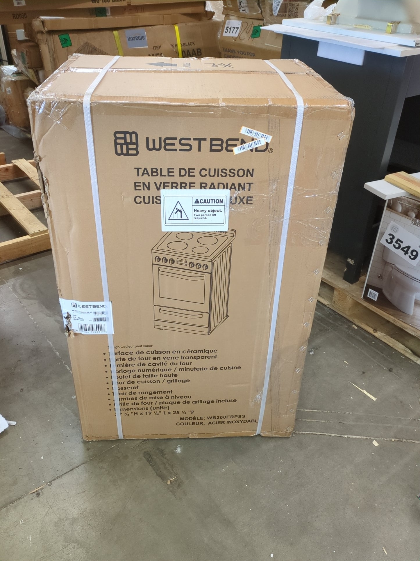 NEW - West Bend WB200ERPSS Electric Range Oven, 20-inch, Metallic - Retail $999