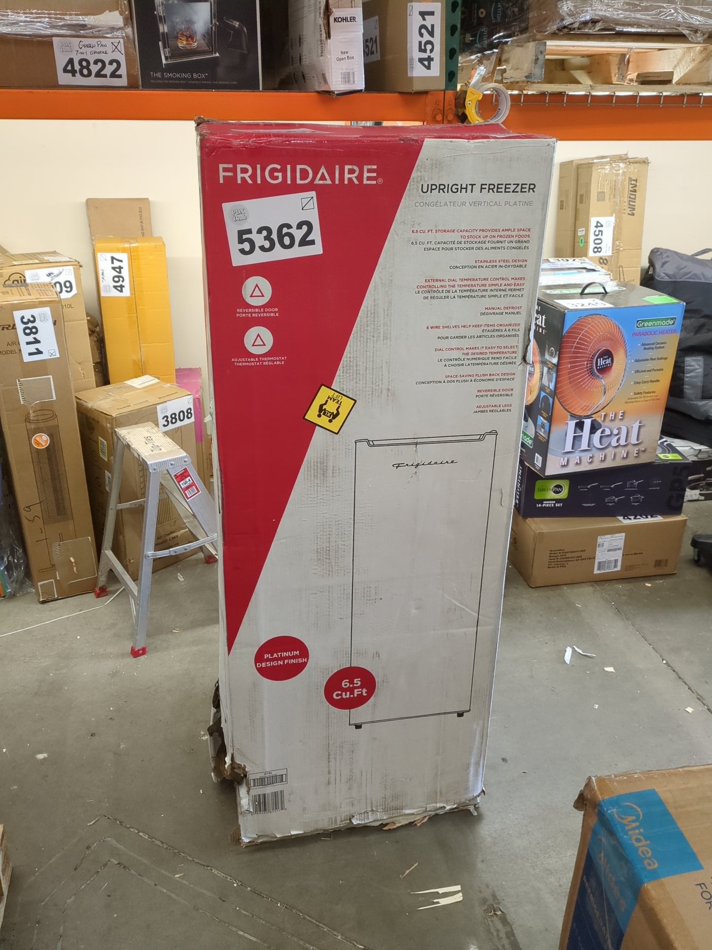 Frigidaire EFRF696-AMZ Upright Freezer 6.5 cu ft Stainless Platinum Design Series,Silver - Retail $570