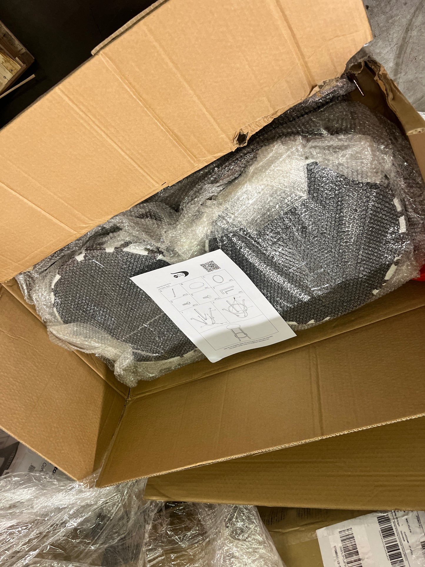 GIA 24-Inch Counter Height Round Metal Bar Stools with Shorthorn Cowhide Print Linen Upholstery, Bronze, Set of 2 - Retail $93