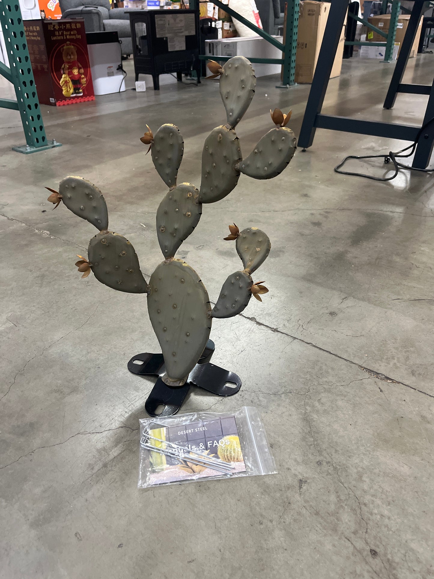 Prickly Pear Cactus Sculpture by Desert Steel - Retail $110