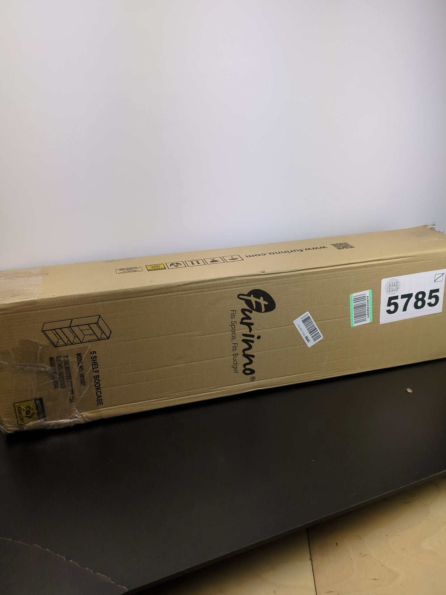 FURINNO JAYA Simply Home 5-Shelf Bookcase, 5-Tier, Espresso - Retail $53