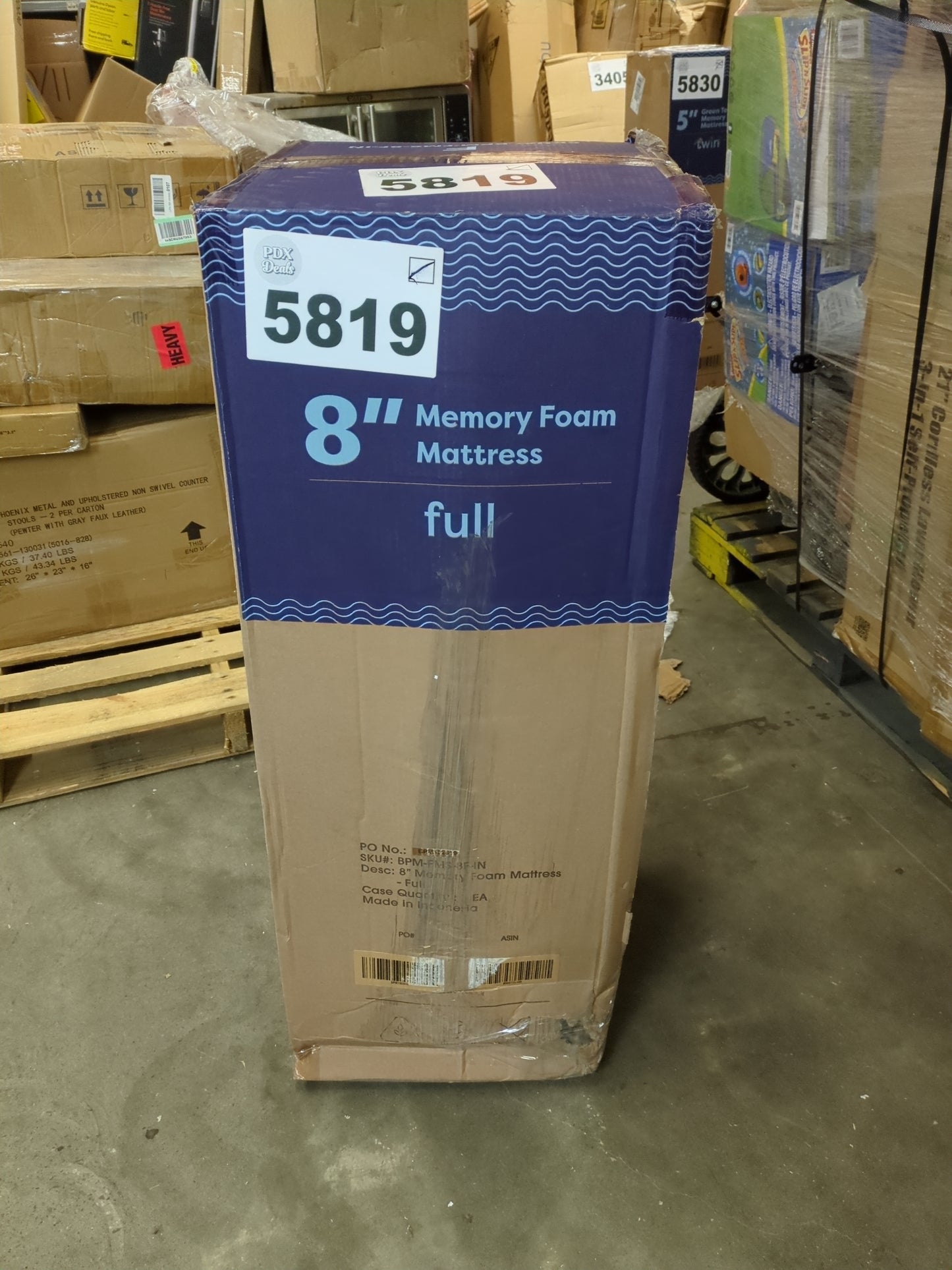 Best Price Mattress 8 Inch Full Mattress Bed-In-A-Box, Green Tea Memory Foam , White - Retail $181