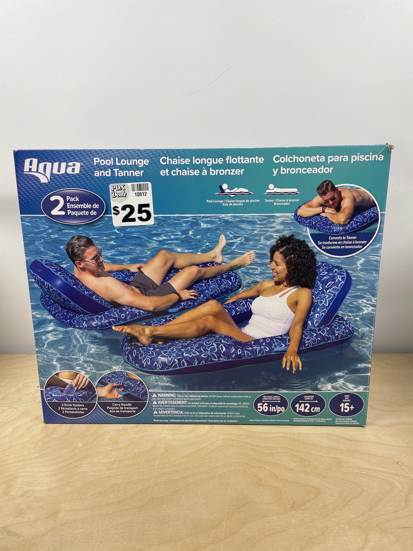 Aqua Luxury Pool Lounger, 2-pack