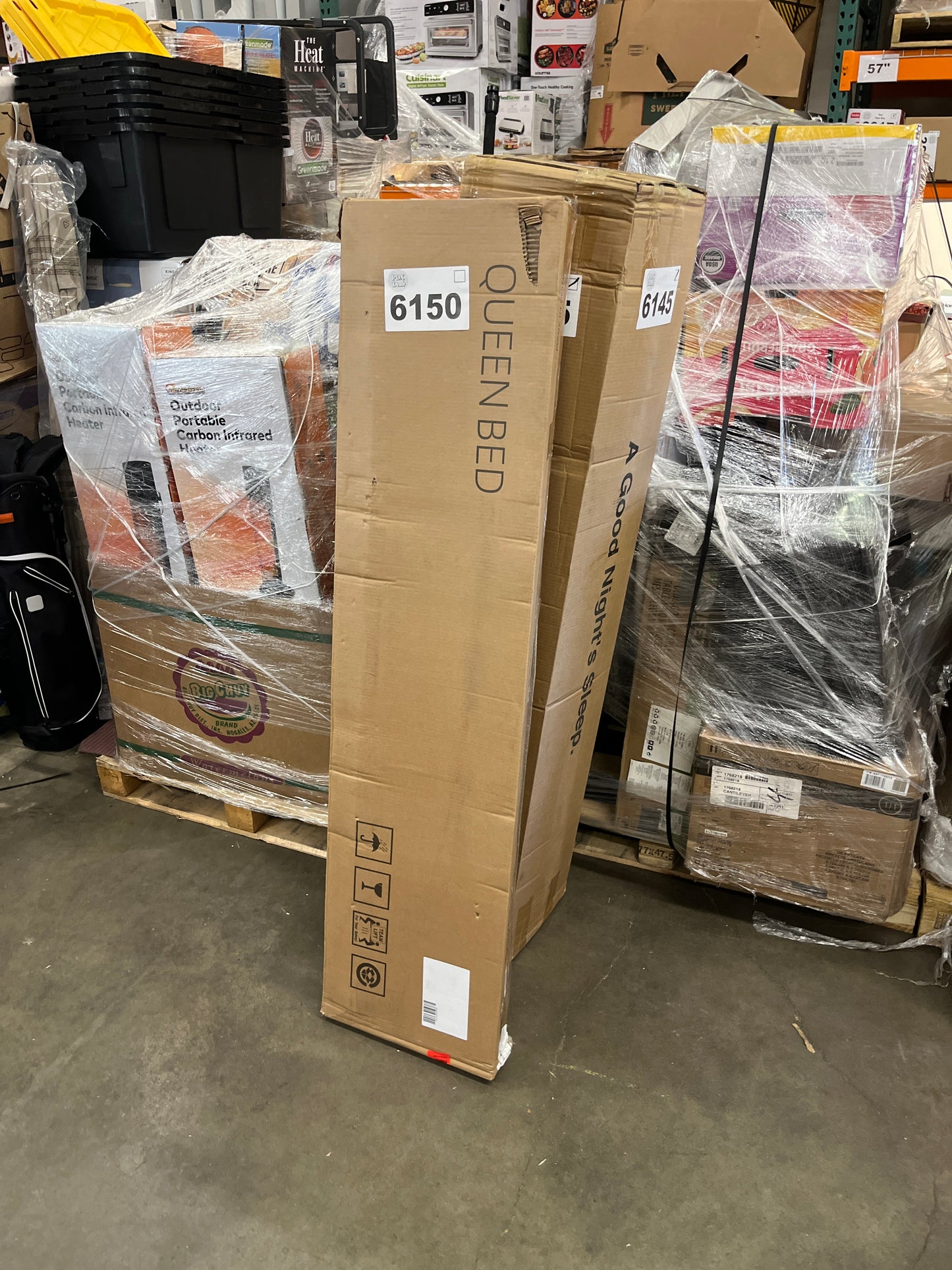 GAOMON Queen Bed Frame with Wood Headboard and Metal Slats, Mattress Foundation No Box Spring Needed Easy to Assemble Non-Shaking and Non-Noise (Queen) - Retail $110