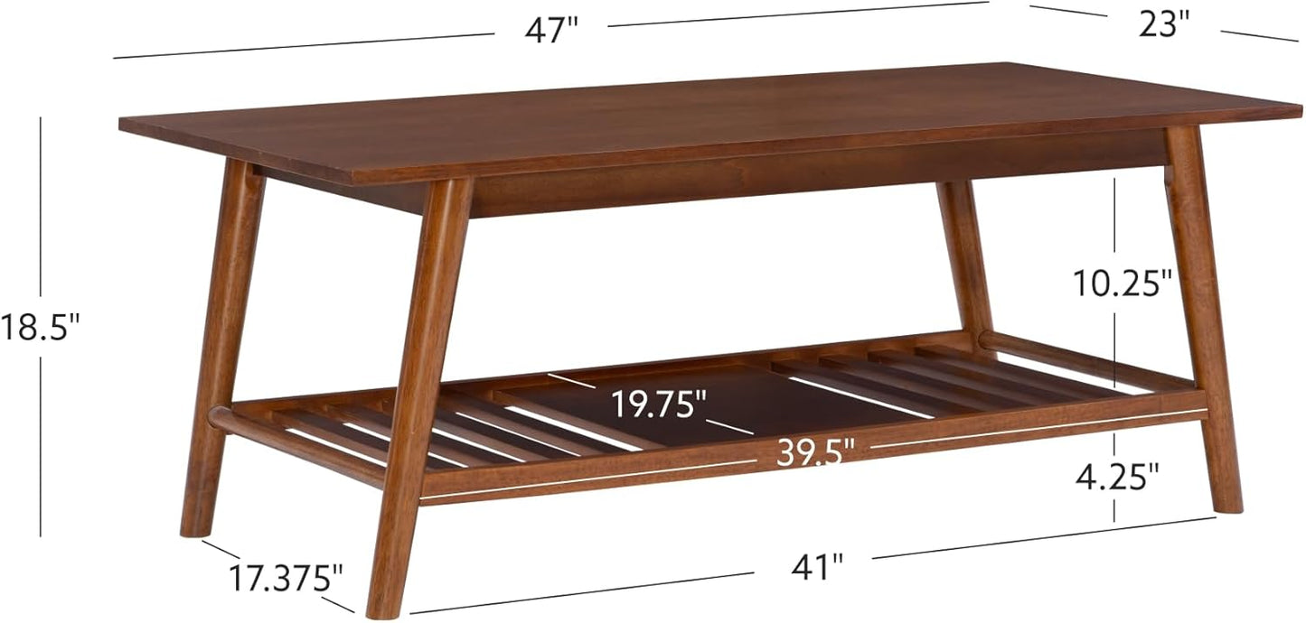 NEW w/ dmg - Linon Mid Century Walnut Melissa Coffee Table - Retail $116