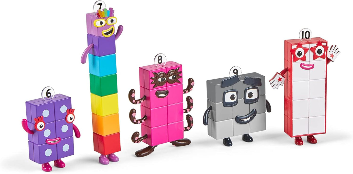 hand2mind Numberblocks Friends Six to Ten, Action Figure Set, Toy Figures & Playsets, Small Figurines for Kids, Counting Blocks, Numbers for Toddlers, Math Toys, Kids Birthday Gifts