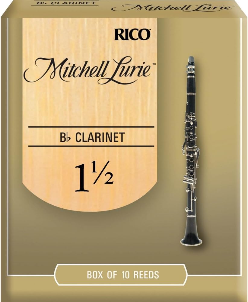 D'Addario Mitchell Lurie Bb Clarinet Reeds, Strength 1.5, Pack of 10