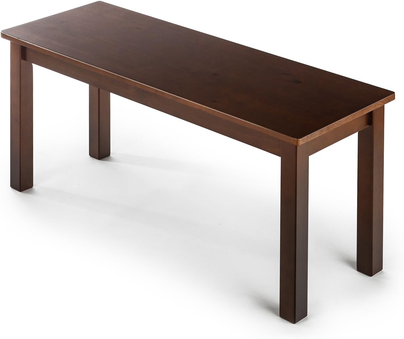 NEW - Zinus Juliet Espresso Wood Dining Table, Two Benches, Table and Bench Set - Retail $177