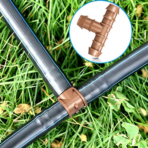 Boao Drip Irrigation Fittings Barbed connectors Tubing Kit Irrigation Parts for 1/2 Inch Barbed Connectors 28 Pcs Including 7 Tees 7 Couplings 7 Elbows and 7 End Cap for Drip or Sprinkler Systems