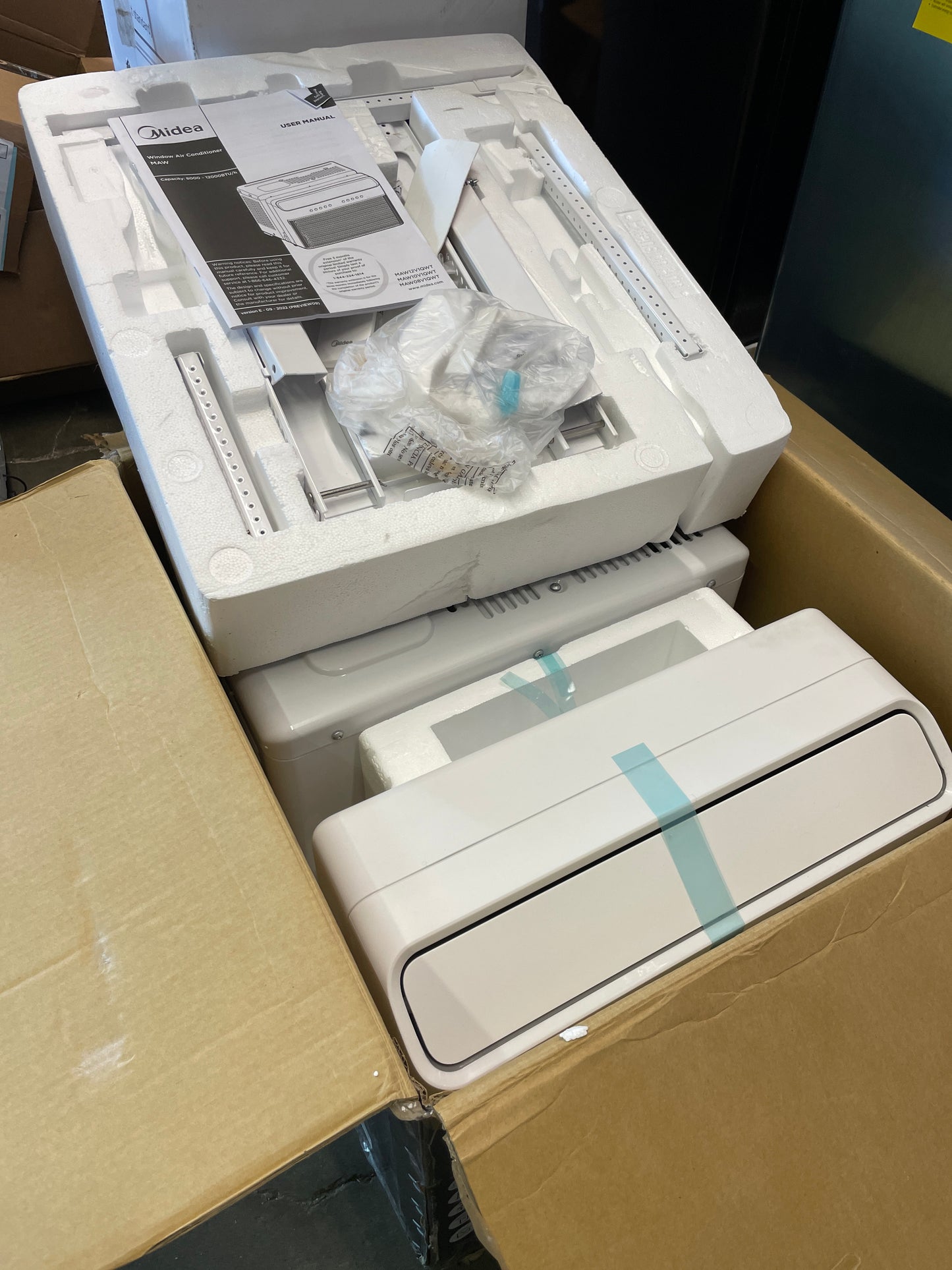 Midea 8,000 BTU U-Shaped Smart Inverter Air Conditioner –Cools up to 350 Sq. Ft., Ultra Quiet with Open Window Flexibility, Works with Alexa/Google Assistant, 35% Energy Savings, Remote Control - Retail $379