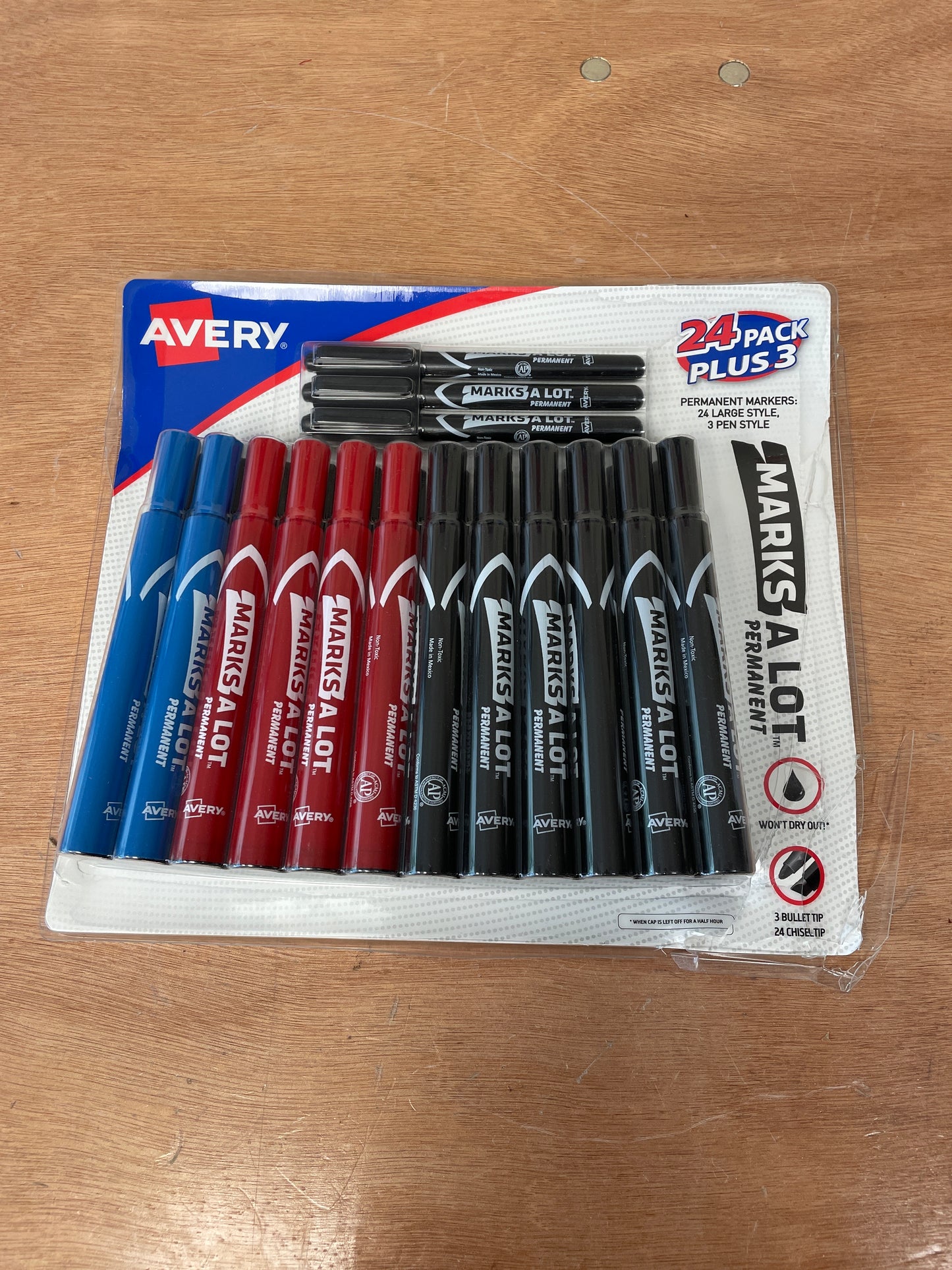 Avery Marks-A-Lot Permanent Marker, Chisel Tip, Assorted Colors, 27-count - Retail $12