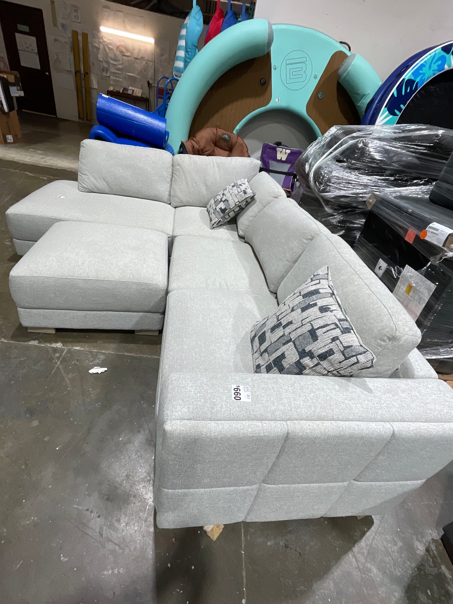 Drayden Fabric Sectional with Ottoman
