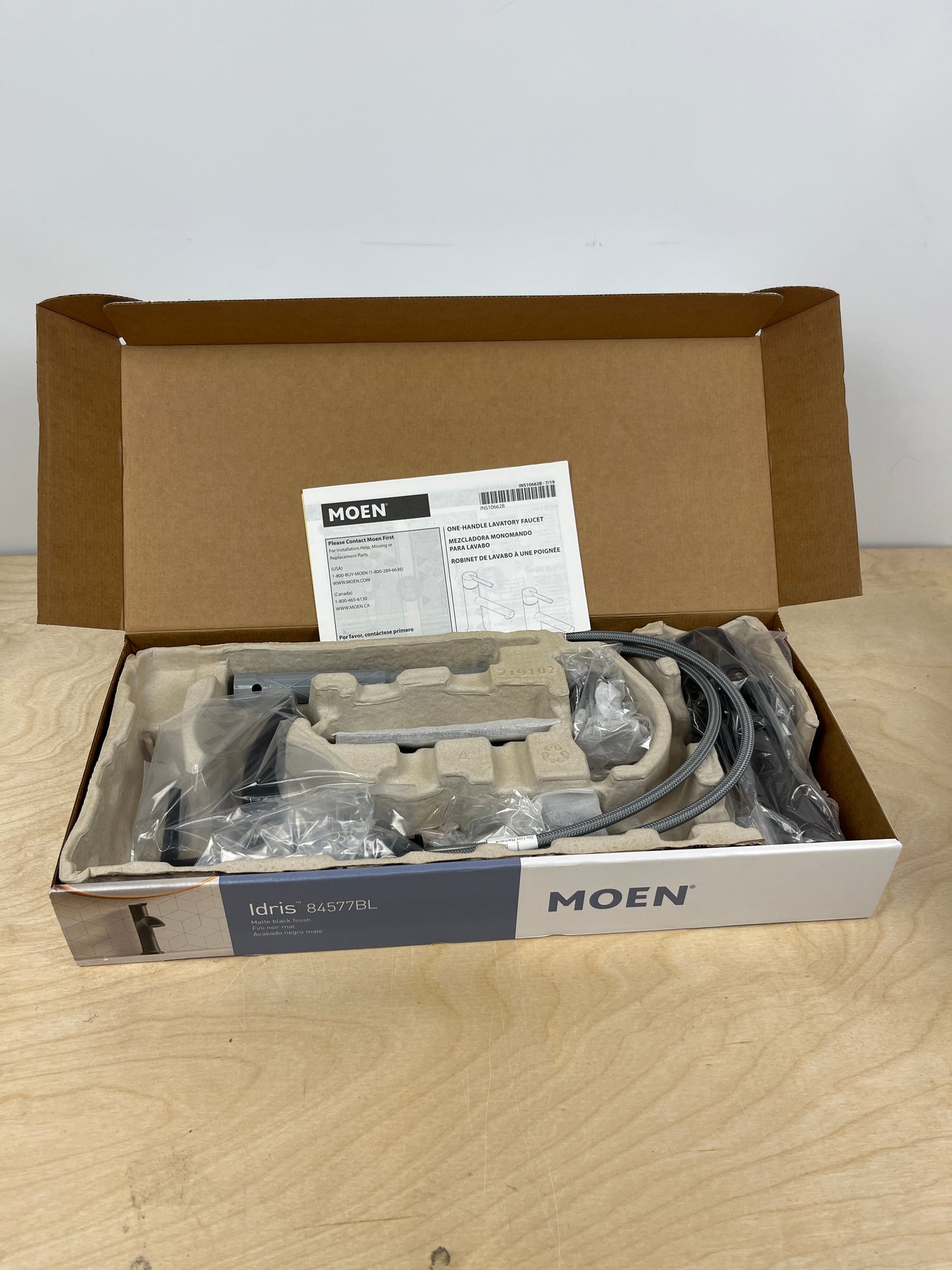 NEW - Moen Idris One Handle Bathroom Faucet Matte Black