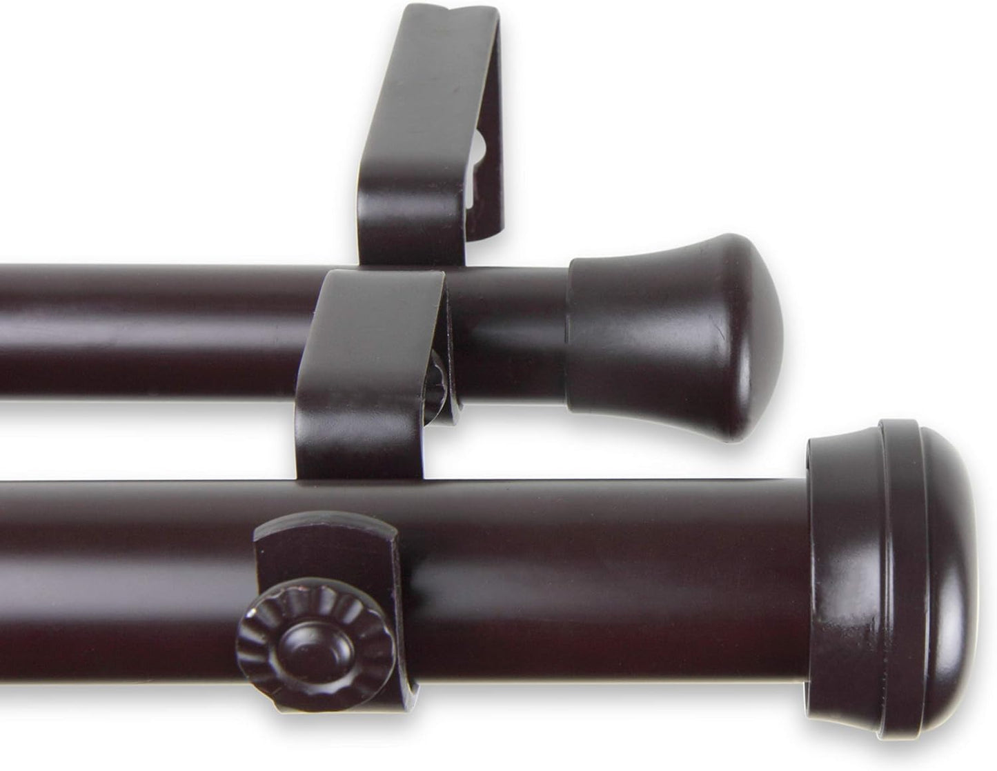 Rod Desyne 100-68-666-D 1" Rosen Double Curtain Rod, 66-120 inch, Mahogany