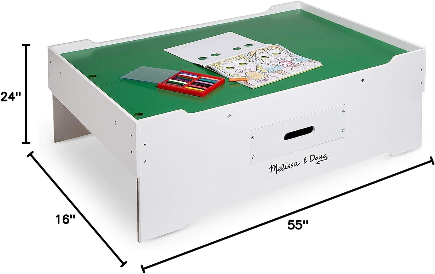 NEW - Melissa & Doug Deluxe Wooden Multi-Activity Play Table, H: 57.5 x W: 25 x D: 5.7 - Retail $194