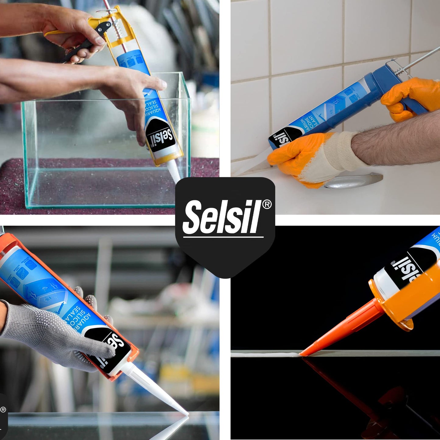 SELSIL Aquarium Silicone Clear Sealant - High Elasticity, Safe for Fish, Solvent-Free, Ozone-Resistant, Transparent 10.14 Fl Oz, 1 Pack