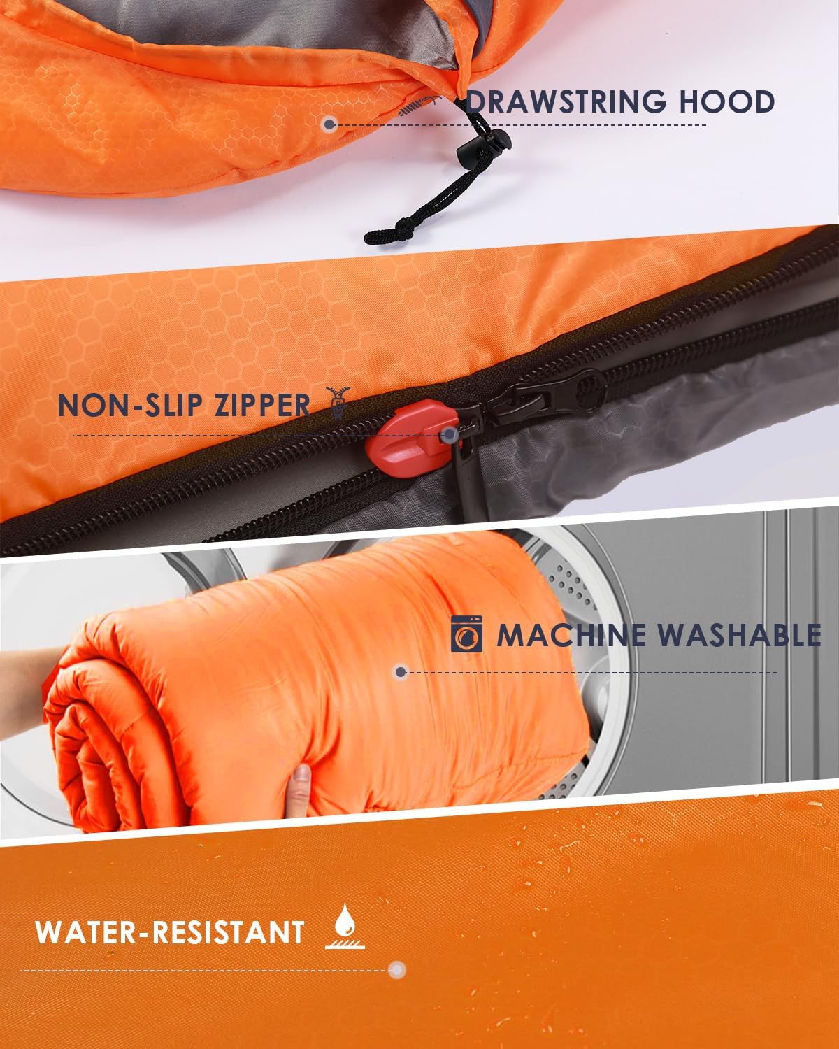 Sleeping Bag for Adults Lightweight - Cold Weather Sleeping Bag for Camping with Compression Bag