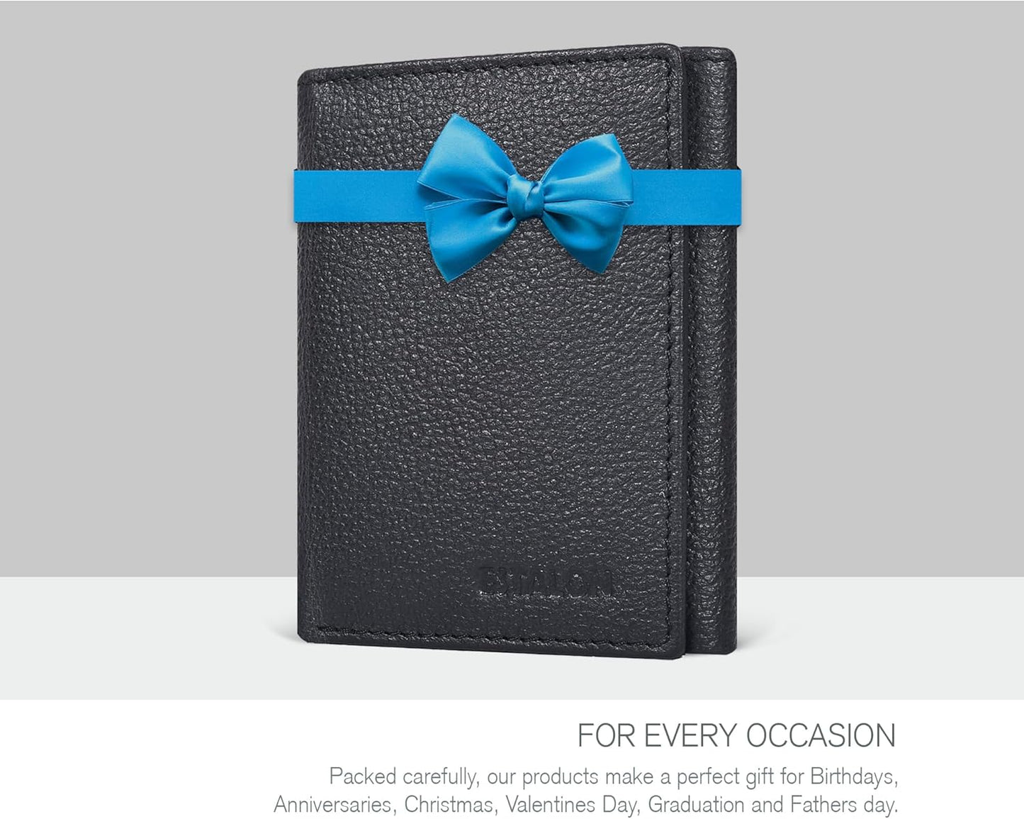 ESTALON Leather Trifold Wallet For Men - RFID Blocking - 6 Card Slots, 2 Slip Pockets & 1 Front ID Window - Minimalist Design, Slim Wallet