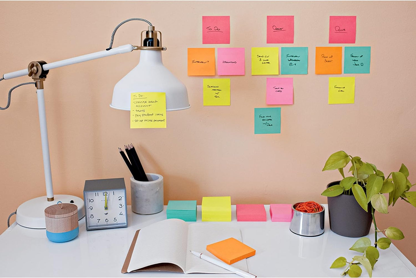 Post-it Super Sticky Notes, 24 Sticky Note Pads, 3 x 3 in., School Supplies, Office Products, Sticky Notes for Vertical Surfaces, Monitors, Walls and Windows, Supernova Neons Collection - Retail $22