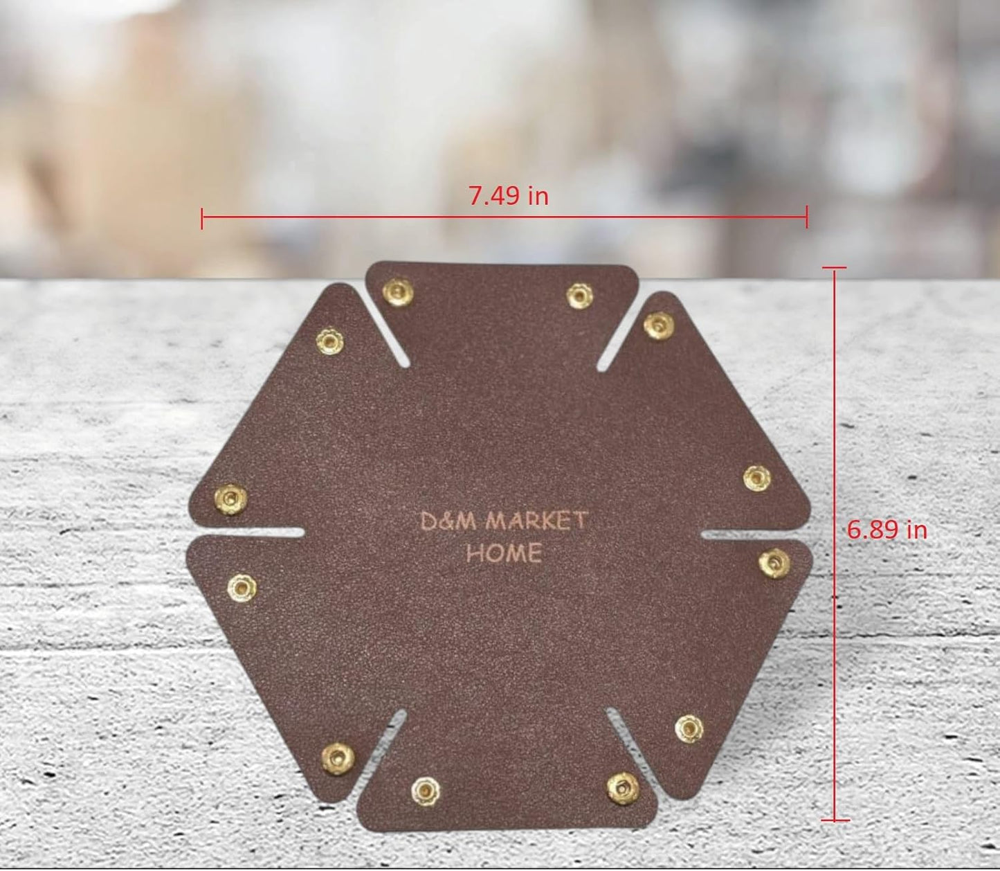 D&M MARKET HOME Leather Valet Tray - Nightstand Catchall Valet Tray Organizer for Jewelry, Keys, Coins, Phone