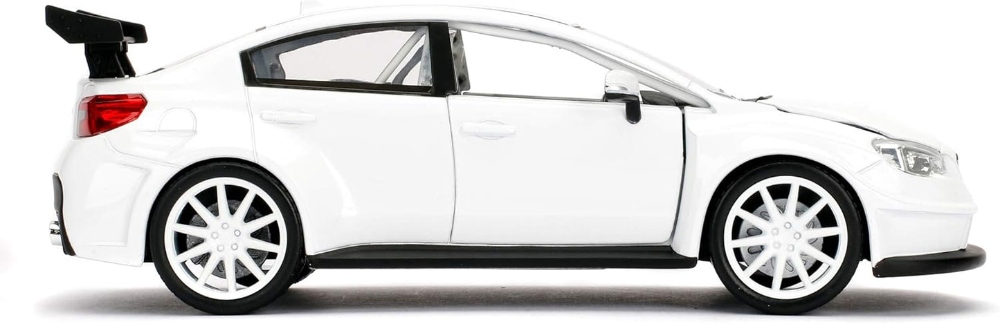 Jada Toys Fast & Furious 1:24 Mr. Little Nobody's Subaru WRX STI Die-cast Car, toys for kids and adults, White (98296)