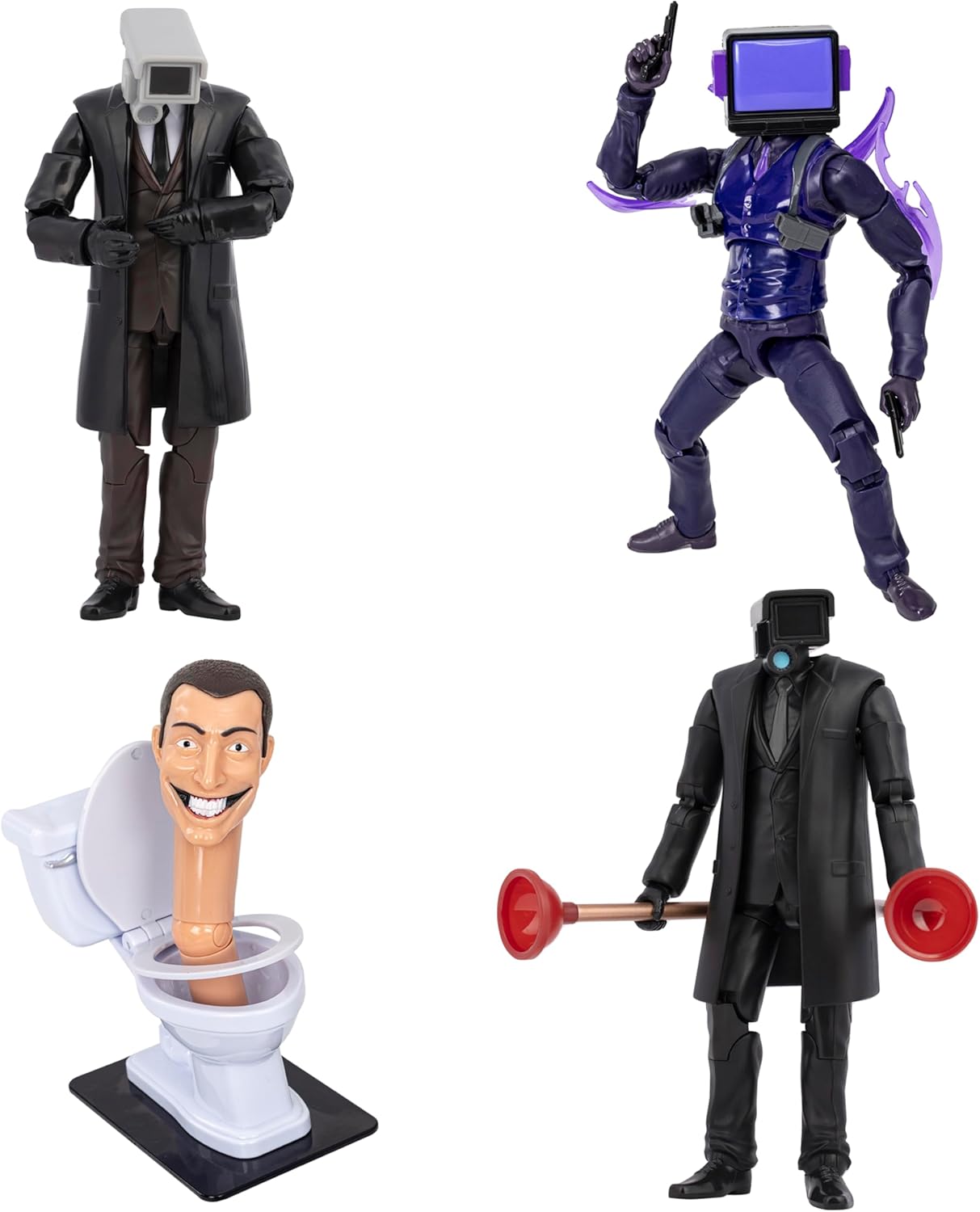 SKIBIDI TOILET Deluxe 6 inch Figure,Series 2, Collector Pack of 4, Collectible Figures, Officially Licensed Merch Amazon Exclusive