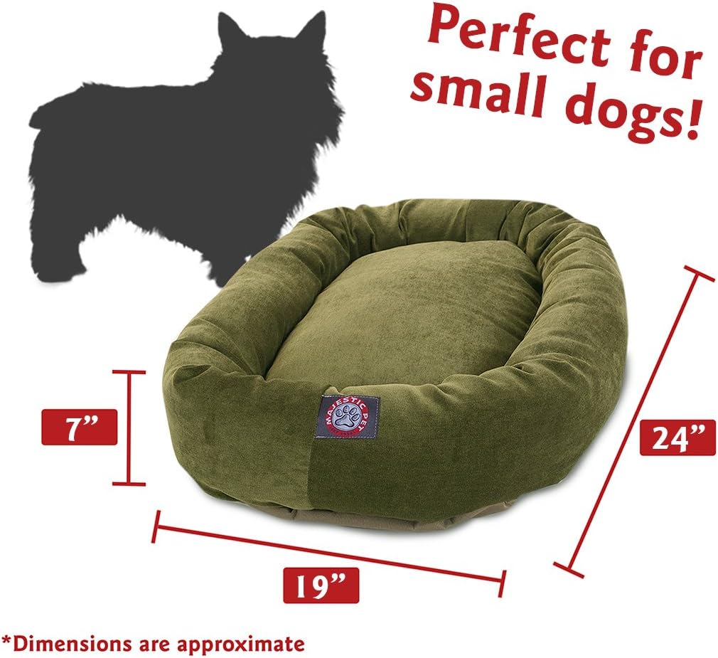 NEW - 24 inch Fern Villa Collection Micro Velvet Bagel Dog Bed By Majestic Pet Products - Retail $31