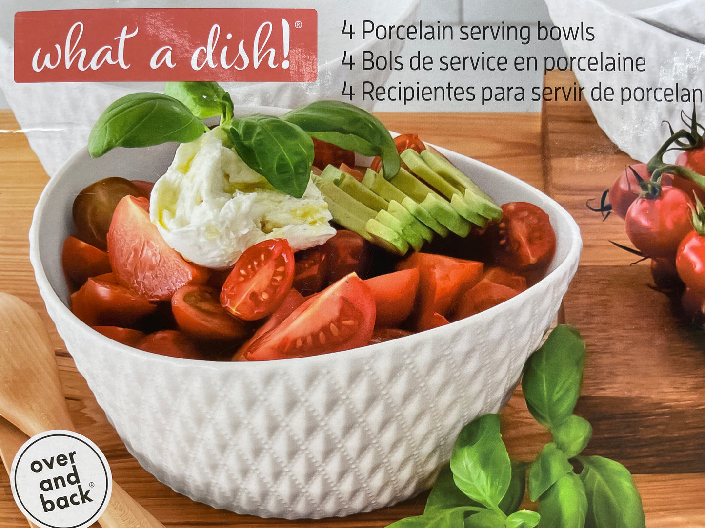 Over & Back 4-piece Porcelain Serving Bowl Set - Retail $8