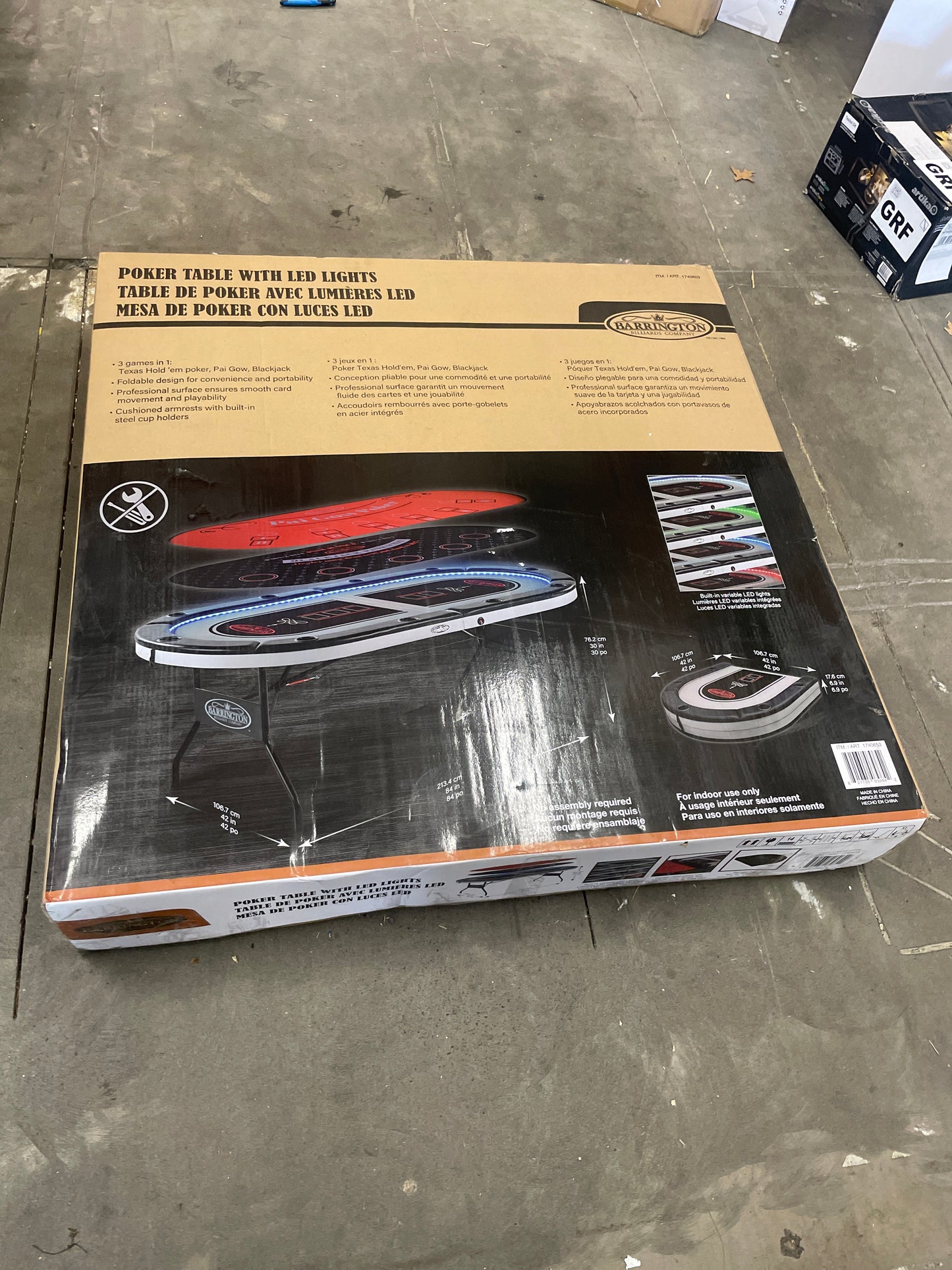 BARRINGTON POKER TABLE - Retail $229